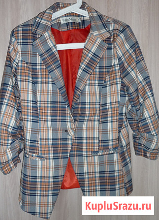 Жакет клетчатый, р-44(46) Новосибирск - изображение 1