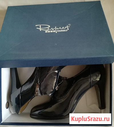 Ботильоны синие, натуральный лак, р-38 Новосибирск - изображение 1