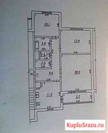 3-к квартира, 71.3 кв.м., 4/5 эт. Рощинский