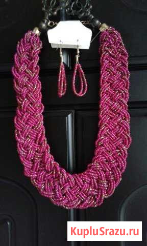 Колье из бисера цвета малины Москва - изображение 1