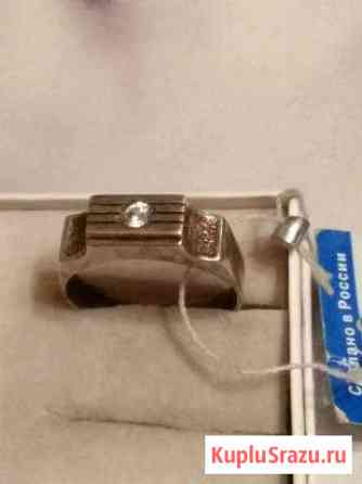 Печатка кольцо мужское серебро иск бриллиант Москва