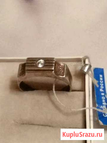 Печатка кольцо мужское серебро иск бриллиант Москва - изображение 1