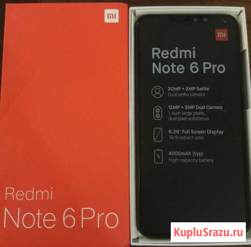 Xiaomi Redmi Note 6 Pro 4/64Gb Black новый Уфа - изображение 1