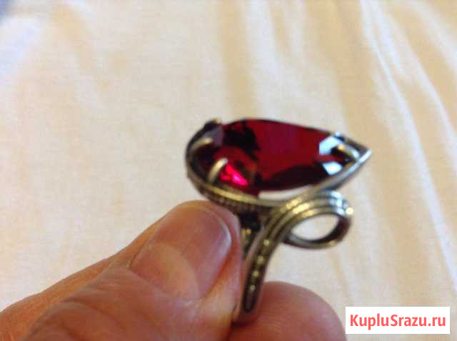 Перстень серебряный с рубином р-р 18 Королев - изображение 1