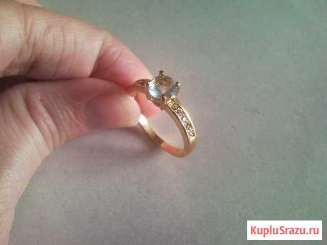 Кольцо с аквамарином (gold filled) Псков - изображение 1