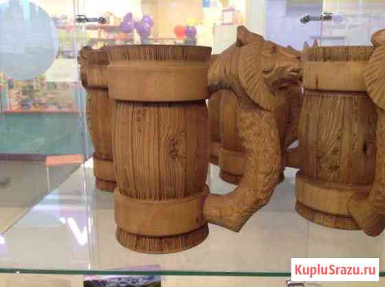 Кружка из дерева с резной ручкой «Лев» 0,7 л Королев