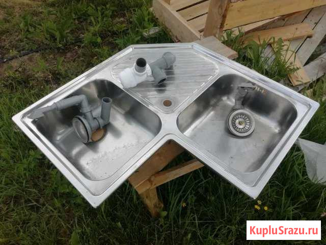 Врезная угловая мойка из нержавеющей стали Великие Луки - изображение 1