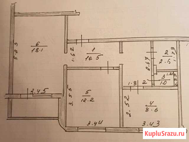 2-к квартира, 53 кв.м., 1/6 эт. Алатырь - изображение 1