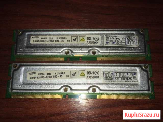Оперативная память SAMSUNG 256mb rimm mr16r1628df0 Благовещенск - изображение 1