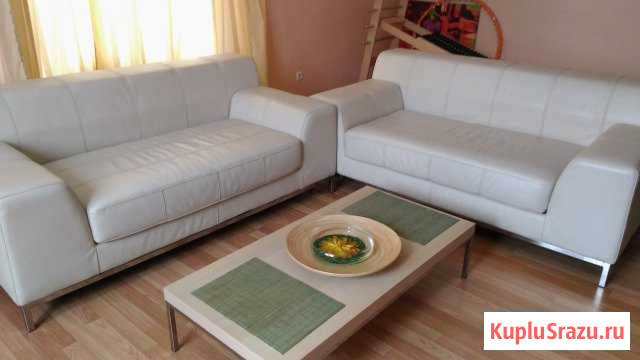 Комплект диванов Икеа из натуральной кожи Сертолово - изображение 1