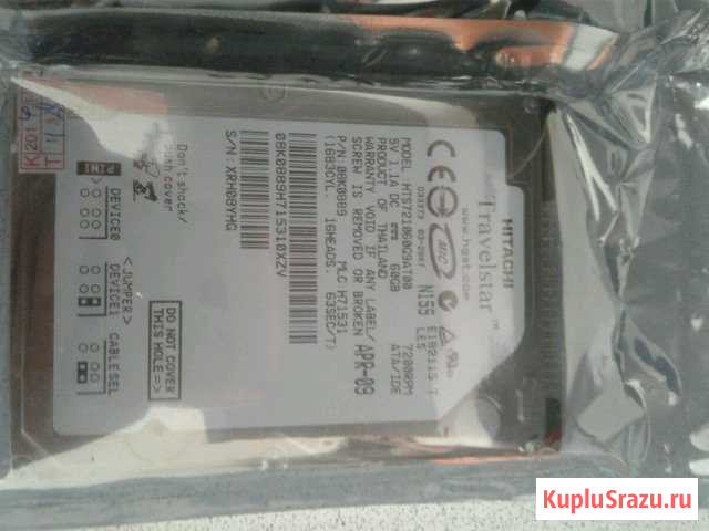 Жесткий диск IDE Hitachi 60Gb 2.5 Череповец - изображение 1