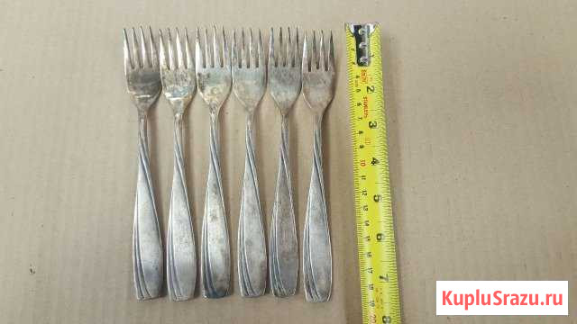 Вилки 6 шт мельхиор СССР Курган - изображение 1