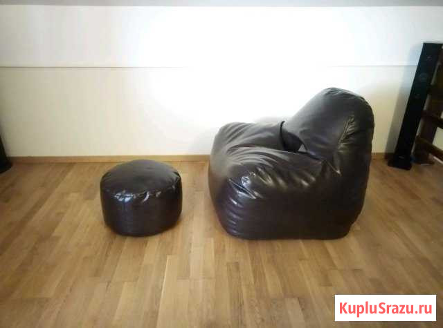 Дайв XL+пуф для ног, коричневый кожзам Иноземцево кп - изображение 1