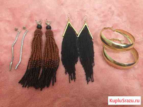 Серьги серебро,бижутерия Корея,чешский бисер Кисловодск