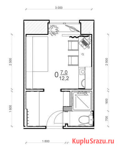 1-к квартира, 20 кв.м., 5/5 эт. Конаково - изображение 1