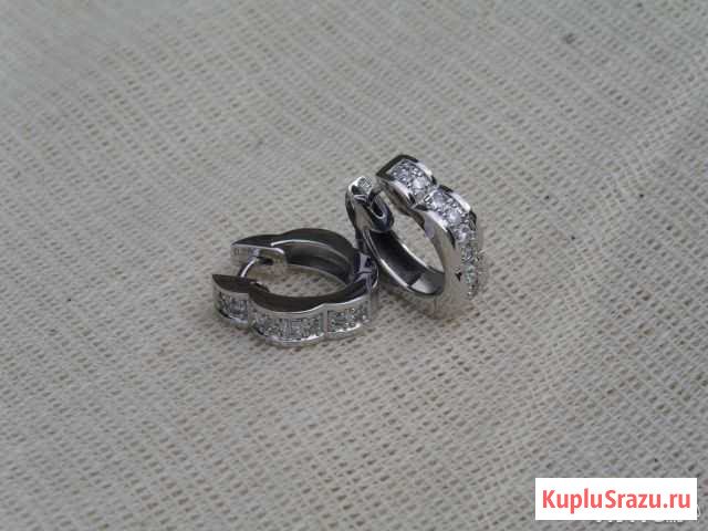 Серьги из белого золота с бриллиантами. Япония Королев - изображение 1