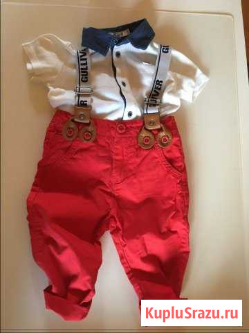 Брюки-чиносы на подтяжках и футболка Гулливер Серпухов - изображение 1