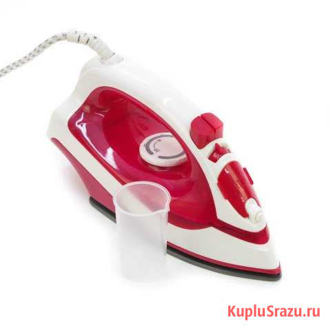 Утюг YPF-6136, стальная подошва, бело-красный Шатура - изображение 1