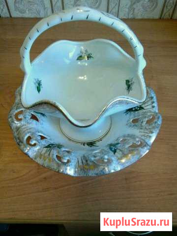 Конфетница+Фруктовница Ландыши Железнодорожный - изображение 1