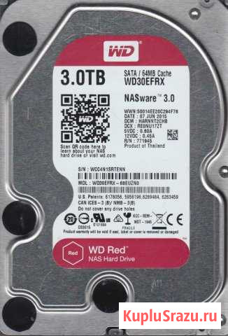Жесткий диск WD Red 3 TB WD30efrx Екатеринбург - изображение 1