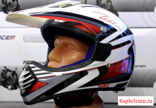 Шлем кроссовый Racer R-350 White-AS-R Уфа - изображение 1