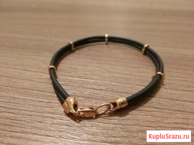 Золотой браслет с каучуком Чита - изображение 1
