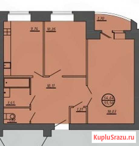 2-к квартира, 54 кв.м., 4/5 эт. Малоярославец - изображение 1