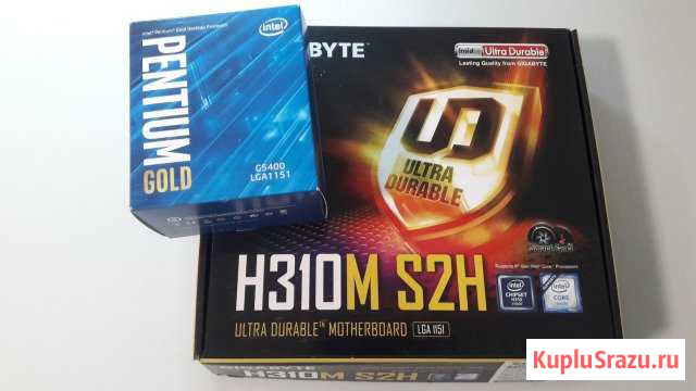 Продам сборку s1151v2 G5400box+H310M+4Gb DDR4 Новокузнецк - изображение 1