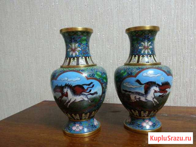 Вазы (клуазоне) пара. Китай Кисловодск - изображение 1