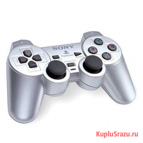 Джойстик для Sony PS2 с гарантией (серебряный) Набережные Челны - изображение 1