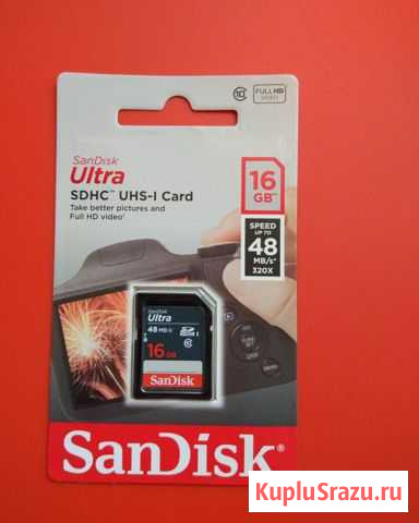 Карта памяти Sandisk 16гб новая Строитель - изображение 1