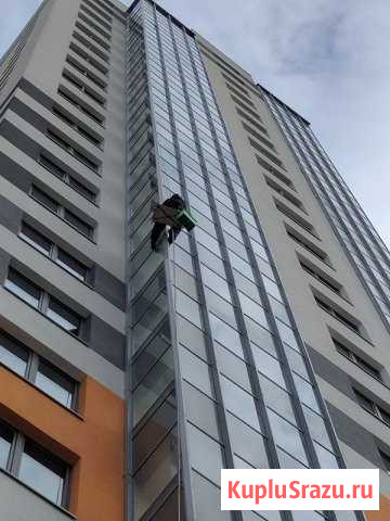 Мойка окон и фасадов на высоте альпинистами Санкт-Петербург - изображение 1