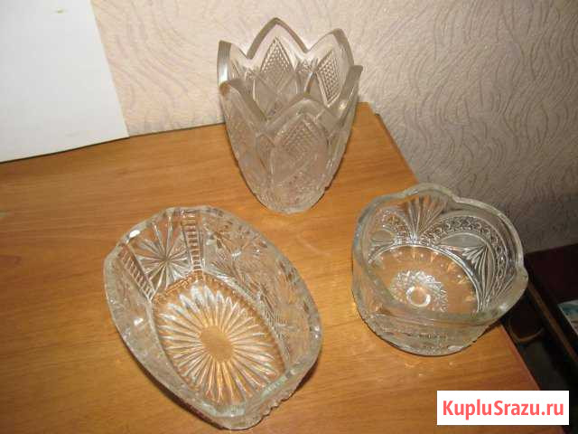 Хрустальные вазы (разные ) 3 штуки Можайск - изображение 1