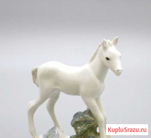 Статуэтка Жеребёнок. Старая Гжель. СССР Электросталь - изображение 1