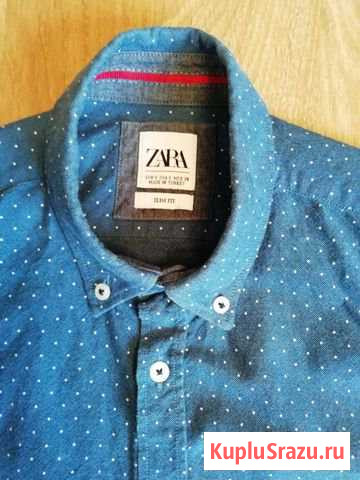 Рубашка zara б/у s 38 slim fit Омск - изображение 1