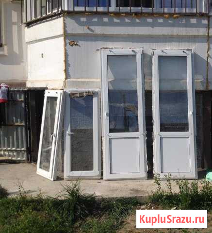 Балконный блок (дверь+окно) 1,3*2,17 (м.) Астрахань - изображение 1