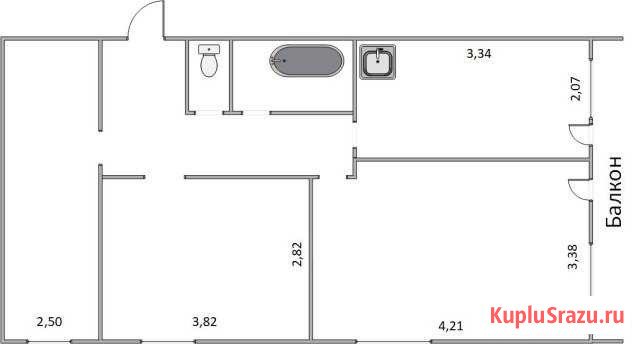3-к квартира, 61.3 кв.м., 1/2 эт. Чкаловск - изображение 1