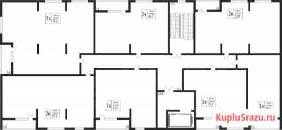 2-к квартира, 44.7 кв.м., 2/12 эт. Кемерово