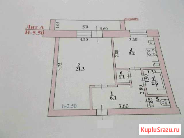 1-к квартира, 41 кв.м., 1/2 эт. Боринское - изображение 1