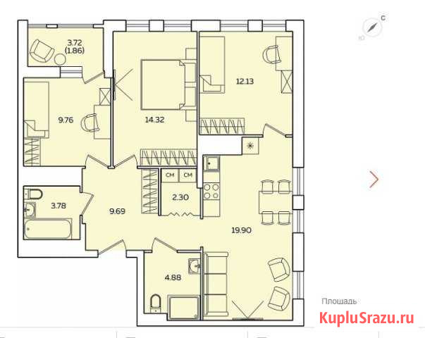 4-к квартира, 80 кв.м., 8/17 эт. Пенза - изображение 1