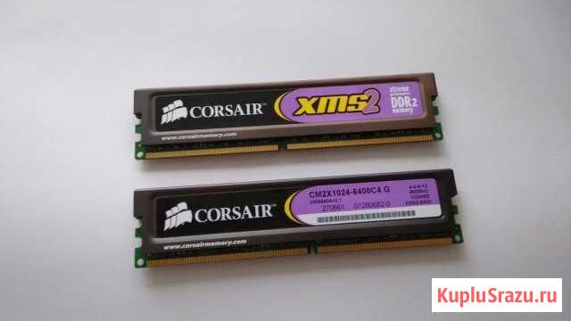Комплект Corsair XMS2 DDR2 800Mhz 1Gbx2 Новочебоксарск - изображение 1