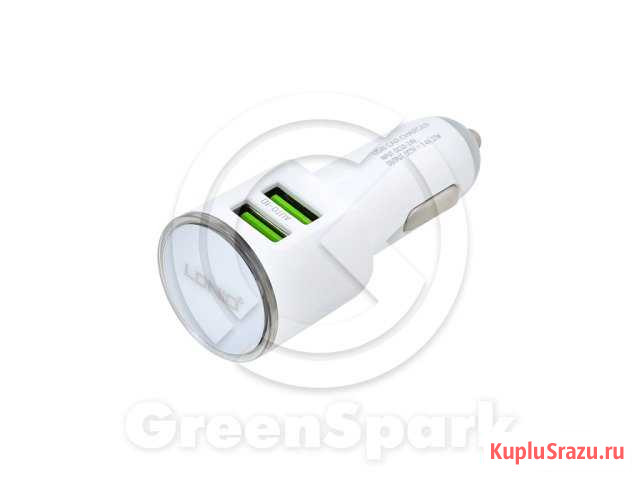 Азу ldnio DL-C29 3.4A 2xUSB + кабель lighting бел Нижний Тагил - изображение 1
