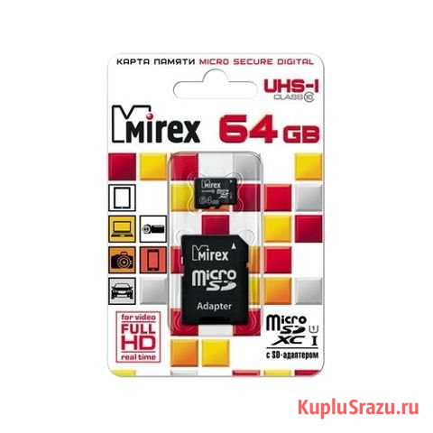 Mirex SD 64GB UHS-I Сlass10 (новая) Канск - изображение 1