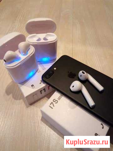 Новые беспроводные наушники i7s AirPods Новосибирск - изображение 1