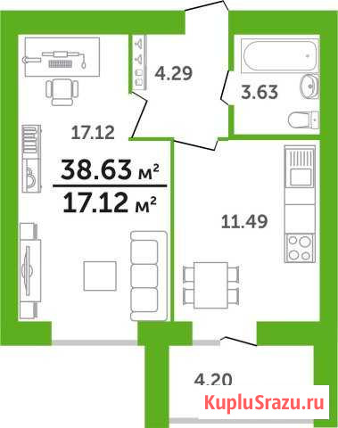 1-к квартира, 39 кв.м., 11/14 эт. Стерлитамак - изображение 1