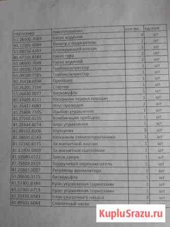 Запчасти на ман Октябрьский