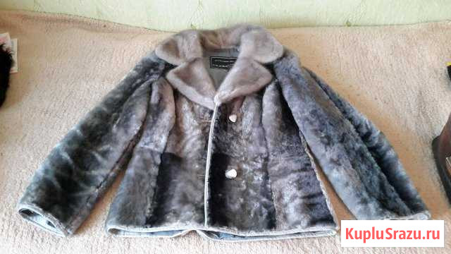 Мутоновая шуба с воротником голубой норки Уфа - изображение 1