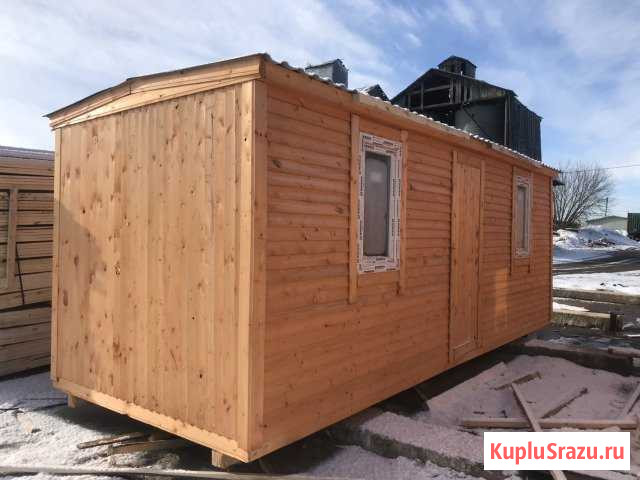 Бытовка с двумя окнами двускатная крыша Козельск - изображение 1