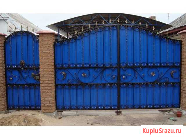 Ворота кованые Строитель - изображение 1