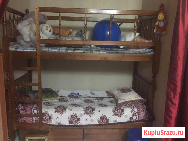 Кровать двухъярусная, массив Майкоп - изображение 1
